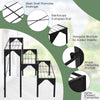 Three-tier metal plant stand featuring a reinforced structure, ideal for displaying potted plants and decor on patios.