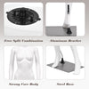 Close-up of the aluminum bracket and steel base of a 5.8 ft female mannequin for easy assembly and stability.