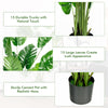 5 feet artificial Monstera deliciosa tree with 15 large leaves, sturdy cement pot, perfect for indoor and outdoor decor.