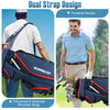 9.5-inch golf cart bag with 14-way dividers, featuring a thickened shoulder strap and portable handle for easy carrying.