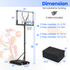 Adjustable portable basketball hoop with 18" rim, sturdy base, and height range of 4.1-10 ft for kids and adults.
