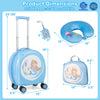 Cozy neck pillow in blue with a playful design, perfect for kids to rest comfortably during travel adventures.