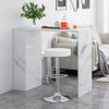 White PU leather swivel barstool with chrome footrest, adjustable height, perfect for bar or extra seating.