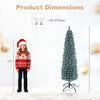 Slim 5 FT artificial Christmas tree with 210 branch tips, featuring silver and gray-green needles for a festive look.