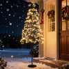 5/6/7 FT Lighted Alpine Tree with Warm White Light LED Lights Pre-lit Artificial Cedar Tree with Weighted Base-5ft - Gallery View 1 of 10