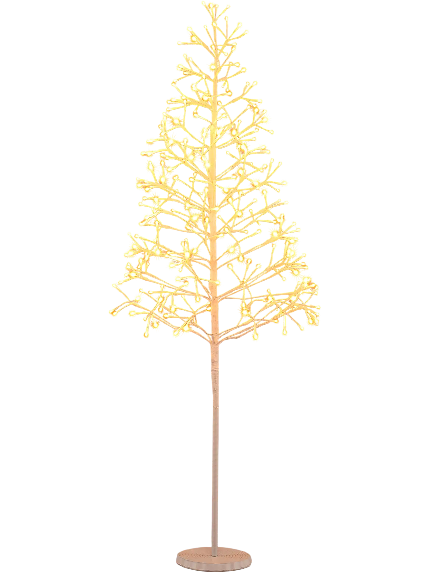 Costway Lighted Birch Christmas Tree Pre-Lit Warm White LED 82436314 New