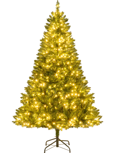 Costway Artificial Hinged Christmas Tree w/ 7 Lighting Modes 36730203 New
