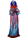 Animated 5.6 ft Halloween clown with lifelike movements, flashing red eyes, and eerie sounds for a chilling display.