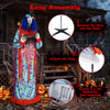 5.6 ft Halloween animated clown with lifelike movements, detailed costume, and eerie sounds for a chilling scare.
