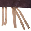Close-up of the tan and brown 72-inch waterproof garden table cover with click-cloth straps for secure placement.