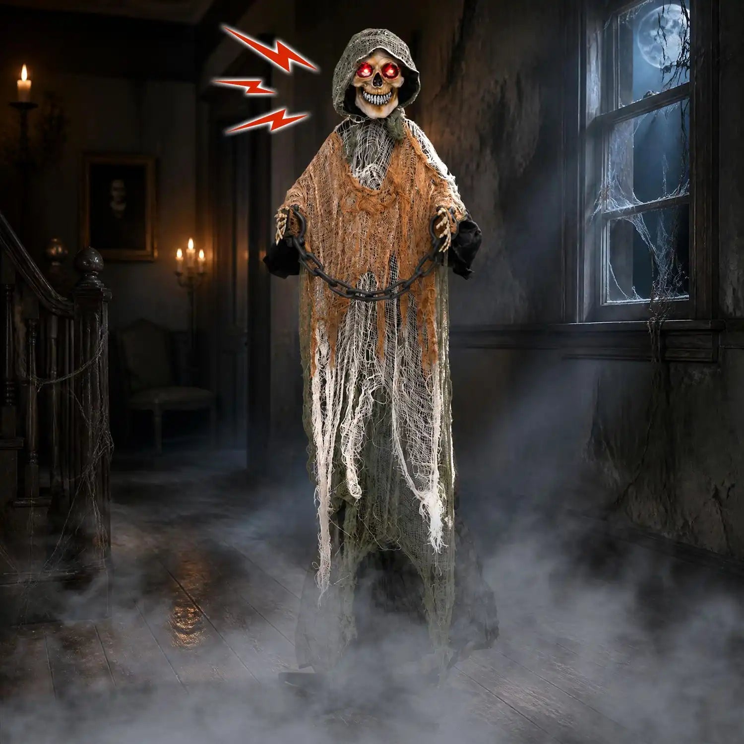 Costway 5.7' Outdoor Life-Size Halloween Decoration with Chain 50092086 New