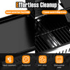 Enamel-coated cast iron griddle and grilling grates ensure effortless cleanup for the 5-burner propane gas grill combo.