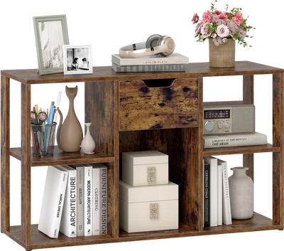 Costway 5-Cube Bookcase Storage Drawer Freestanding Bookshelf 44980620 New
