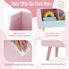 5-cube kids bookshelf in pink with round corners, anti-falling edge, and waterproof surface for easy cleaning.