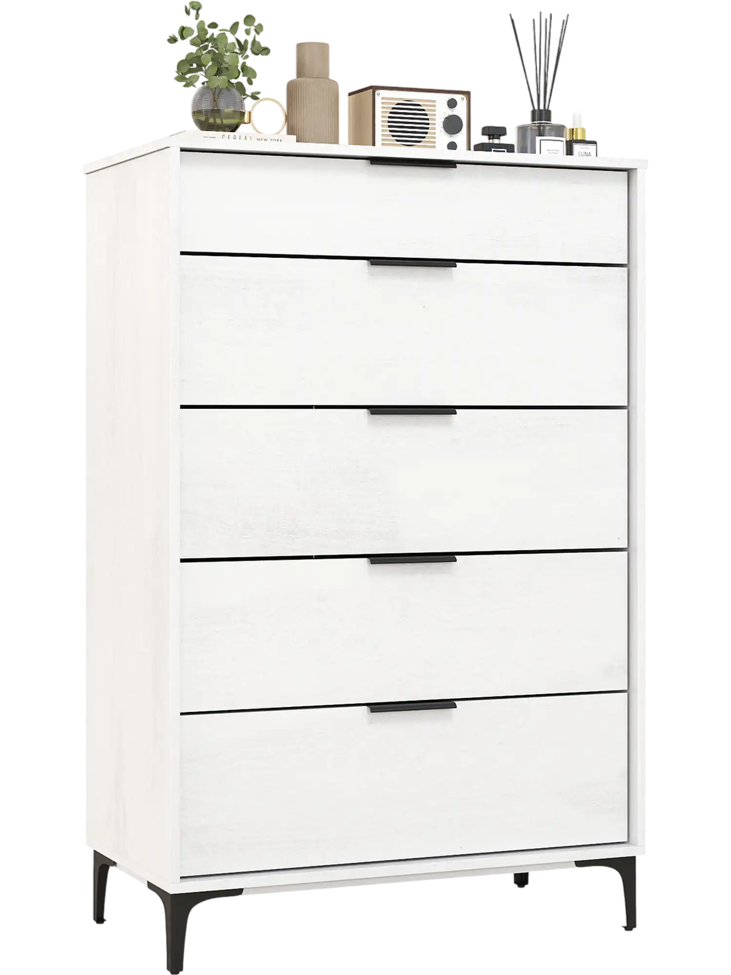 Costway 5-Drawer Dresser w/ Interlock System Bedroom Living Room 568392174 New