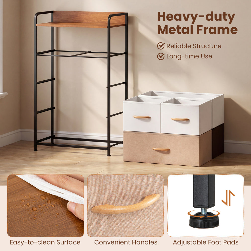 5-drawer fabric dresser with removable bins, strong metal frame, and wipe-clean surface for easy maintenance in any.