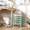5-Drawer Rolling Cart with Wooden Tabletop and Metal Frame for Craft Room-Green Gradient - Gallery View 1 of 9
