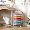 5-Drawer Rolling Cart with Wooden Tabletop and Metal Frame for Craft Room-Macaron - Gallery View 1 of 9