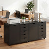 5 Drawer Storage Cabinet on Wheels with Adjustable Shelf-Black - Gallery View 1 of 9