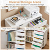 5-drawer storage cabinet on wheels in white includes a single-door cabinet for additional hidden storage and organization.