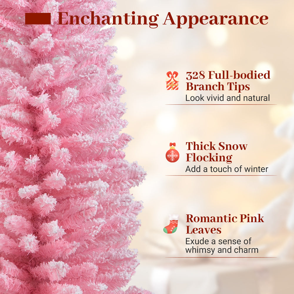 5 Feet Artificial Christmas Tree with 328 Branch Tips and Folding Metal Stand for Home - Gallery View 7 of 10