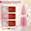 5 Feet Artificial Christmas Tree with 328 Branch Tips and Folding Metal Stand for Home - Gallery View 9 of 10