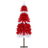 5 FT artificial Christmas tree with a textured trunk and vibrant red and white branch tips, designed for cheerful.