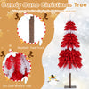 5 FT artificial Christmas tree with 301 red and white branch tips, featuring a realistic trunk and pre-lit with 100 LED.