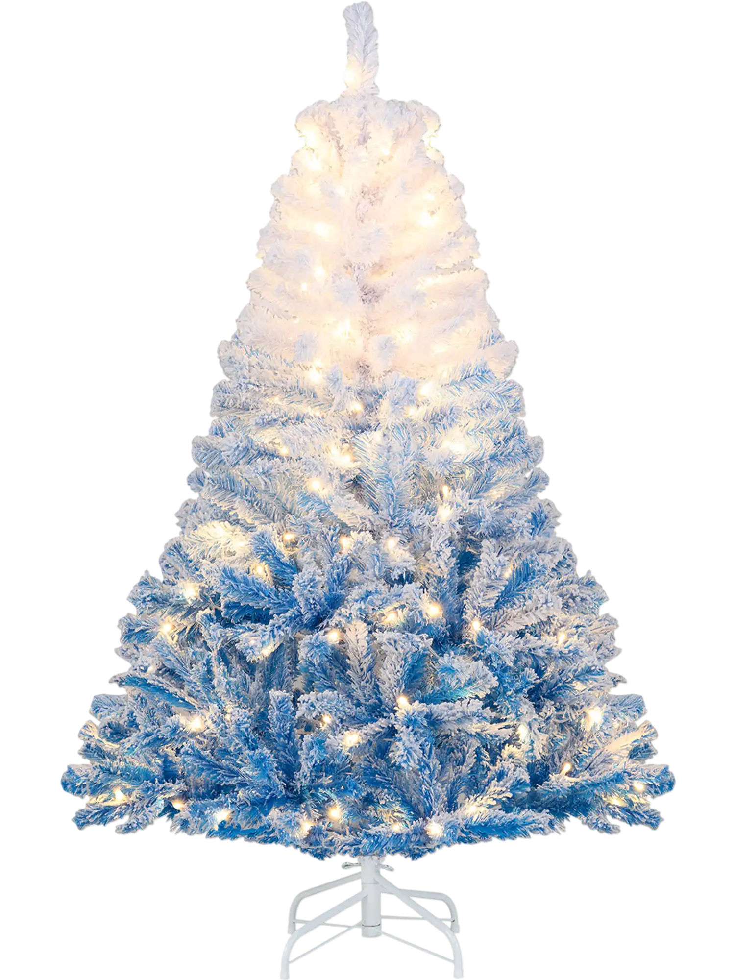 Costway Artificial Christmas Tree Warm White LED 8 Modes 81690526 New