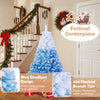 5 FT artificial Christmas tree with blue gradient design and 456 flocked branch tips for a festive winter ambiance.
