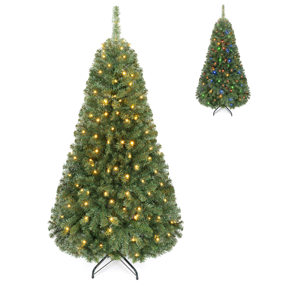 5 FT Artificial Christmas Tree with 2 Lighting Colors and Folding Metal Stand - Gallery View 1 of 4