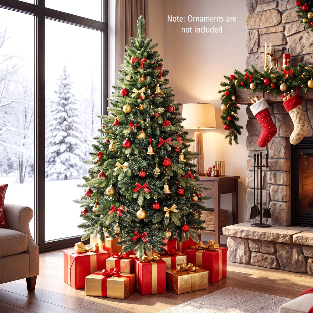 5 FT Artificial Christmas Tree with 500 Full Branch Tips and Folding Metal Stand - Gallery View 1 of 10