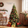 5 FT artificial Christmas tree with 500 branch tips, featuring a realistic appearance and a folding metal stand for easy setup.
