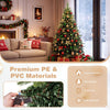 5 FT artificial Christmas tree featuring 500 dense branch tips made of flame-retardant PE and PVC materials for safe decoration.