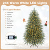 5 FT artificial Christmas tree with 406 branch tips and 245 warm white LED lights, featuring 8 light modes for festive decor.