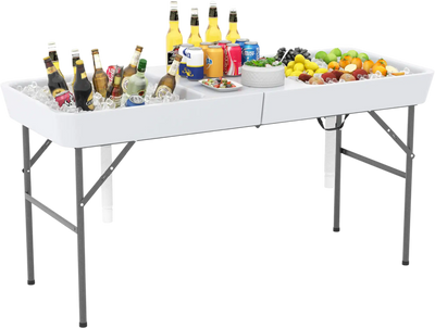 Costway 5' Folding Ice Cooler Table Double Sinks Camping Party Picnic Wedding 26847931 New