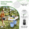 Folding 5 FT ice cooler table with double sinks, weather-proof HDPE top, and stable metal legs for outdoor parties.