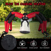 Halloween inflatable spider with red tunnel light eyes, 10-ft span, rain-resistant for outdoor spooky decor.