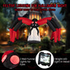10-ft Halloween inflatable spider with red tunnel light eyes and glowing LED head, perfect for outdoor spooky displays.