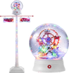 5 FT indoor Christmas street lamp post features colorful lights, a snowman, and a ferris wheel for festive holiday decor.