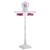 5 FT indoor Christmas street lamp post features colorful lights, snowman, and festive signposts for holiday decor.