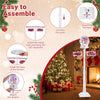 5 FT indoor Christmas street lamp post features colorful lights, a solid base, and festive signposts for holiday cheer.