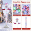 5 FT indoor Christmas street lamp post features colorful lights, snowman, and ferris wheel for festive holiday decor.