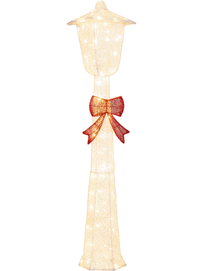 Costway 5' Lighted Christmas Lamp Post Bowknot Decor 39570531 New