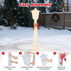5 FT lighted Christmas lamp post with bowknot decoration, featuring warm white LED lights for outdoor festive charm.