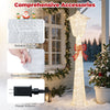 5 FT lighted Christmas lamp post with red bowknot decoration, warm white LED lights, and weather-resistant construction for outdoor use.