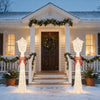 5 FT Lighted Christmas Lamp Post with Bowknot Decorations-2 Pieces - Gallery View 1 of 8