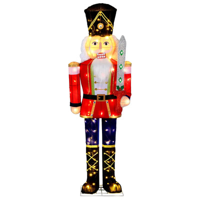 Costway 5' Christmas Nutcracker Outdoor Inflatable Decoration Glitter Sword 52820510 New