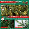 5 FT pre-lit artificial Christmas tree featuring 180 warm white LED lights and 345 full-bodied branch tips for a festive ambiance.