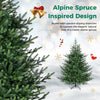 5 FT pre-lit artificial Christmas tree featuring 180 warm white LED lights and lifelike PVC and PE leaves for festive decor.